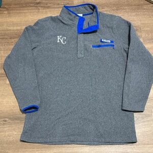 Columbia PFG Gray and Blue Quarter Snap Up Size XL Kansas City Royals Logo